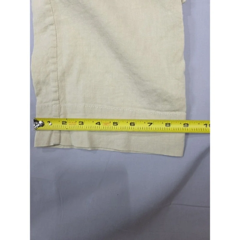 Banana Republic Pants 4 Beige Linen Blend Turkey Roll Up Vintage 2003‎ Y2K Cargo